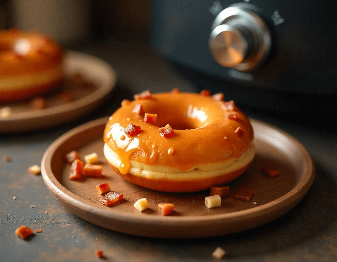 Fluffy air-fried donuts, golden brown and perfectly cooked.