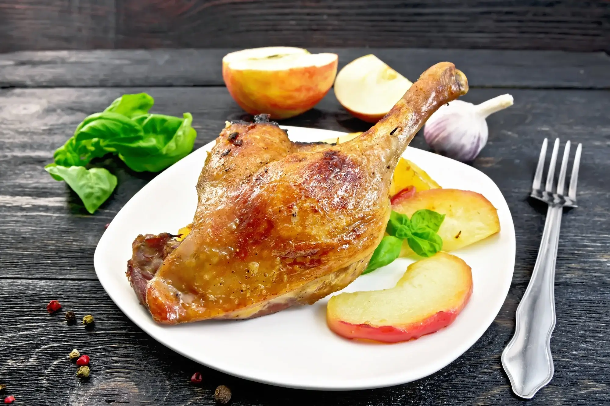 Crispy duck legs in air fryer, golden brown and delicious.