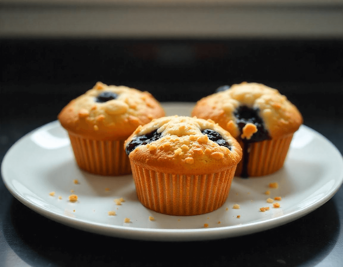 Freshly baked muffins in air fryer, golden brown and fluffy.