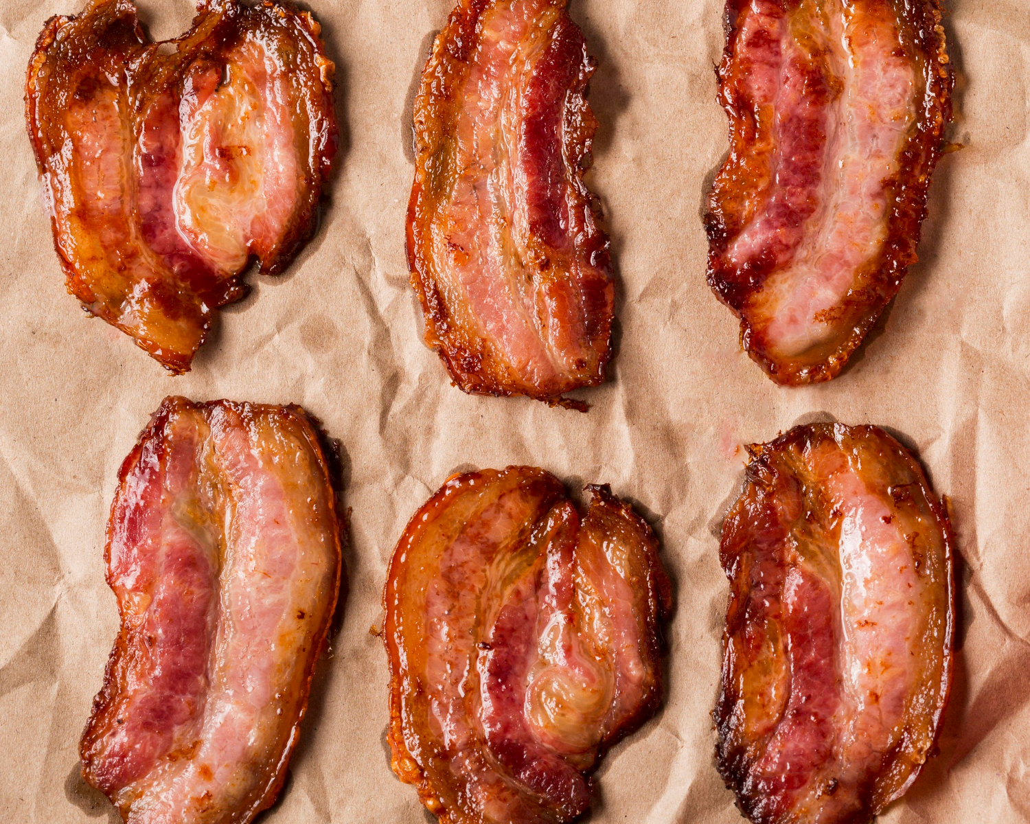 Crispy roasted bacon in air fryer on a plate